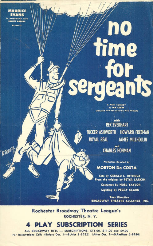 No Time For Sergeants ad flyer Rochester NY 1950s Rex Everhart