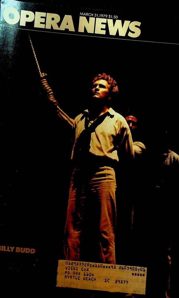 Opera News Magazine March 31 1979 Richard Stilwell Billy Budd James Morris