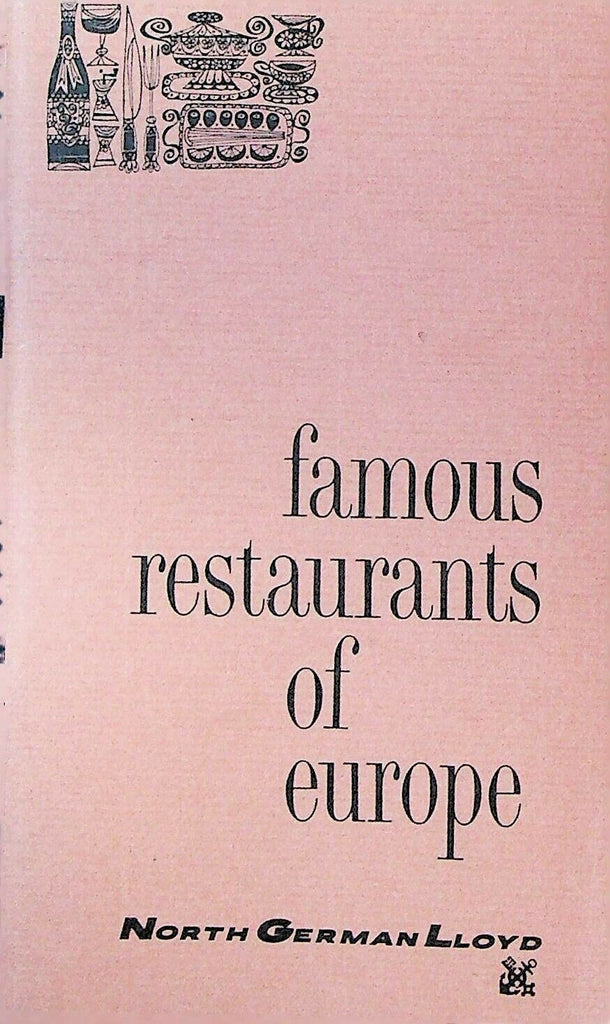 Famous Restaurants of Europe 1961 North German Lloyd Booklet