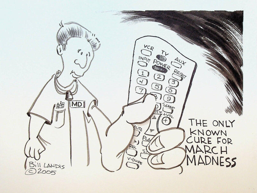Bill Landis Original Cartoon Art The Villages Daily Sun 2005 March Madness