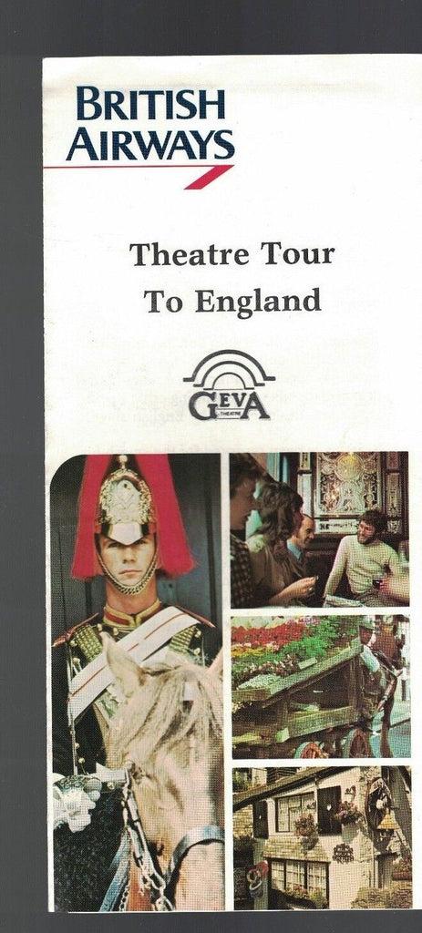 British Airways 1987 Theatre Tour to England brochure