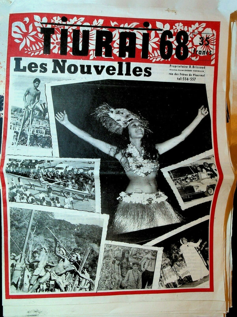 Tahiti Tiurai 68 Newspaper Tour de France Cycling Parade Stilts South Pacific