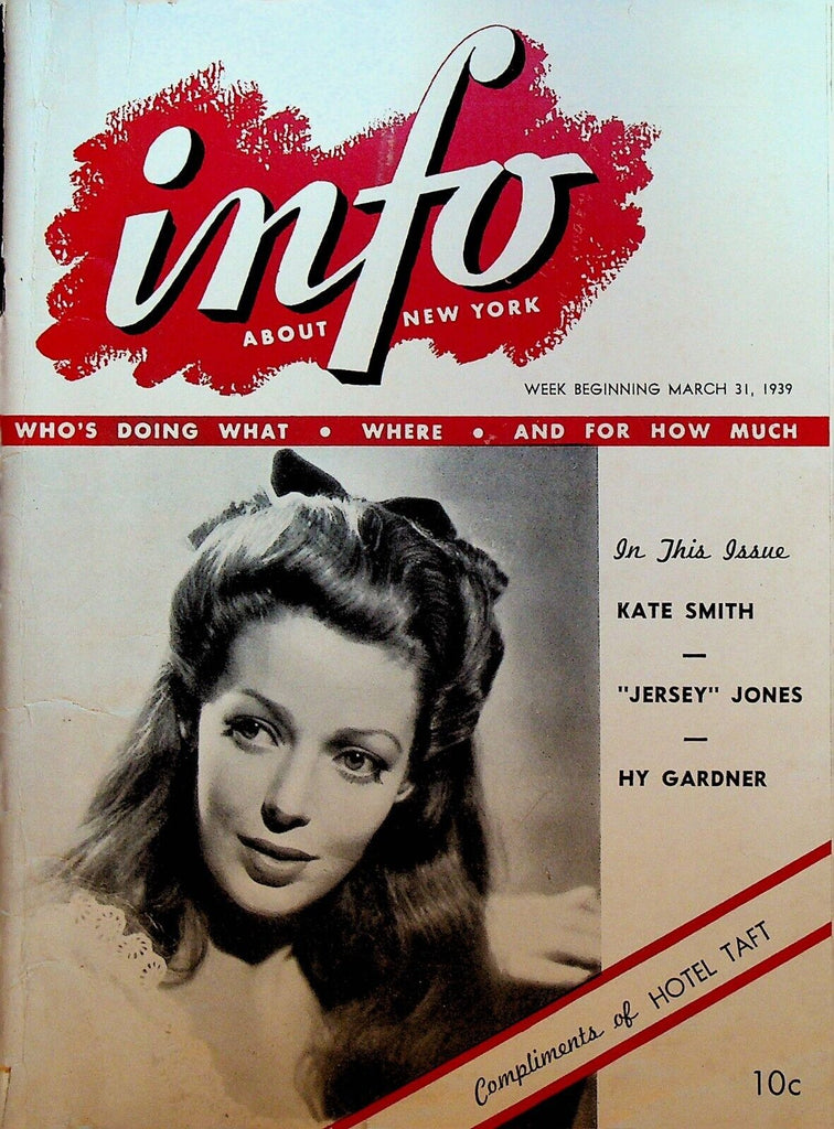 Info About New York Tourist Magazine March 31 1939 Kate Smith World's Fair