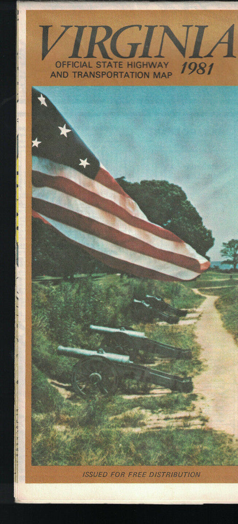 Virginia Official State Highway and Transportation Map 1981
