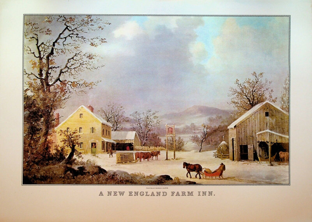 Currier & Ives Calendar Topper 1972 A New England Farm Inn