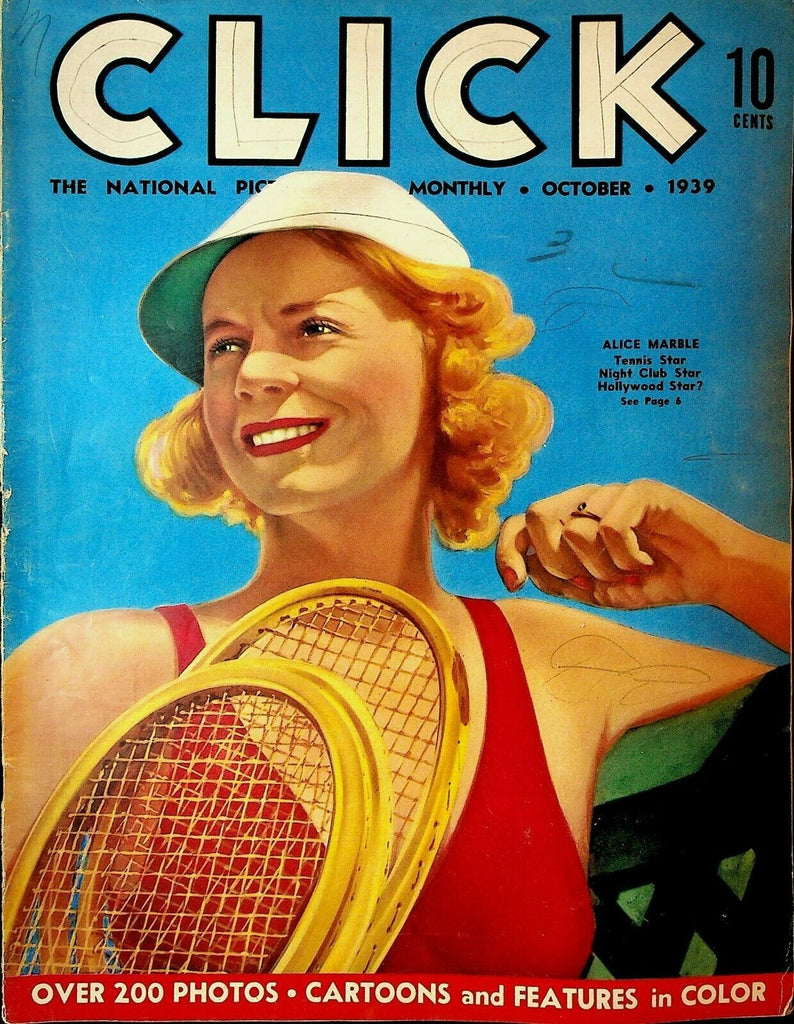 Click October 1939 Alice Marble Bali Dance of Death Porky Pig Uncle Sam