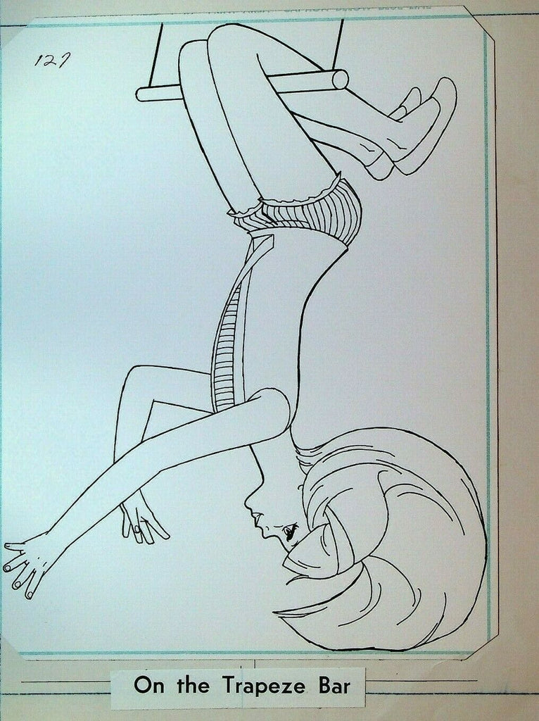 Barbie on the Trapeze Bar Original Art 1960s