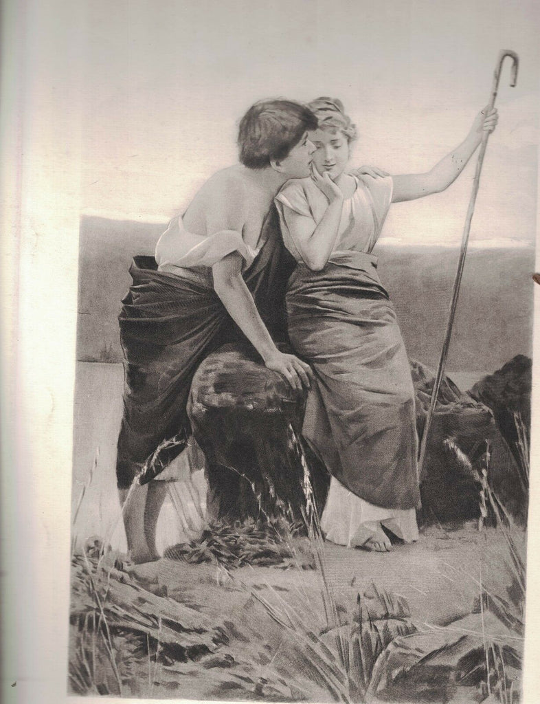 Wooing Teen Boy & Teen Girl 1880s Gebbie & Co Print