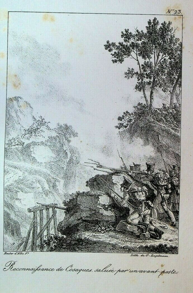 Godefroy Engelmann Lithograph 1820s Reconnaissance de Cosaques #23 Cossacks