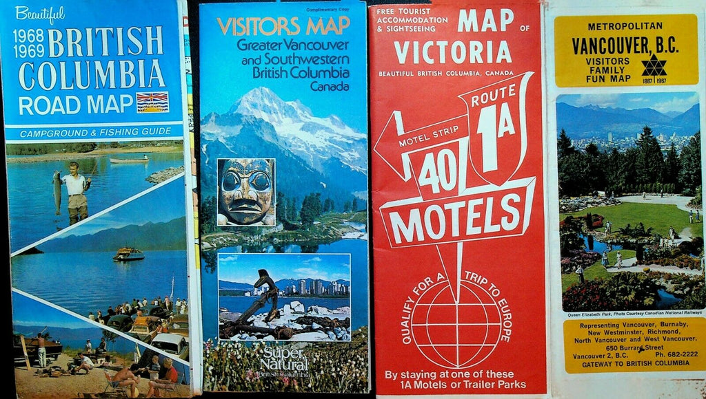Canada Map & Brochure Lot of 11 1960s-2000s Vancouver Alberta BC