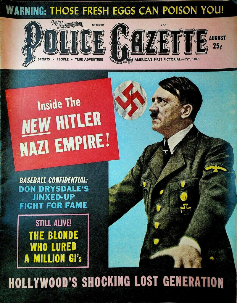 National Police Gazette August 1961 Adolf Hitler Don Drysdale Whitey Ford