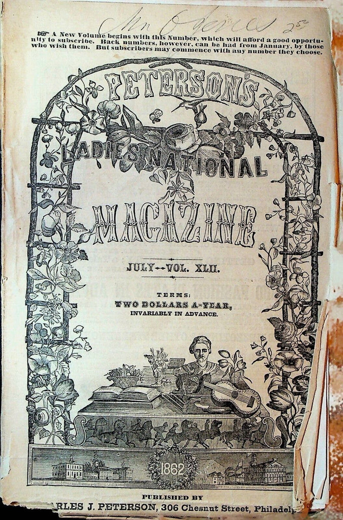 Peterson's Ladies National Magazine July 1862 TS Arthur Fashion