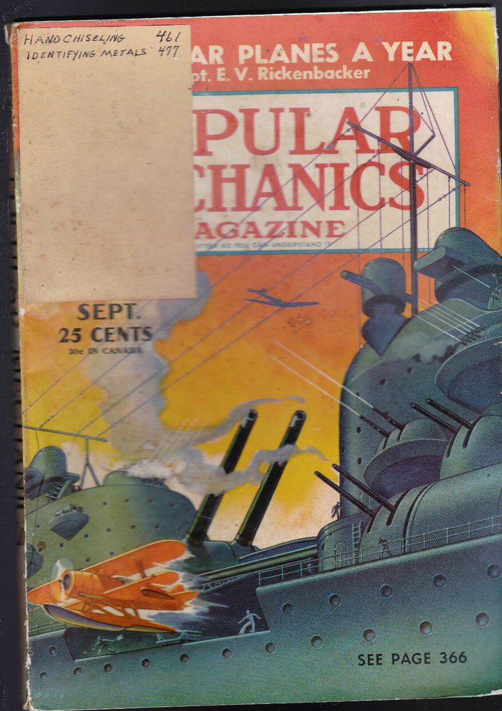 Popular Mechanics Magazine War Planes Battleship of the Future September 1940