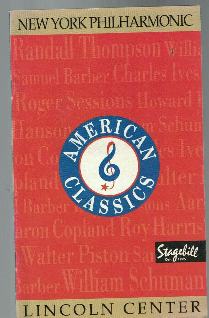 New York Philharmonic Stagebill October 1996 Bobby McFerrin