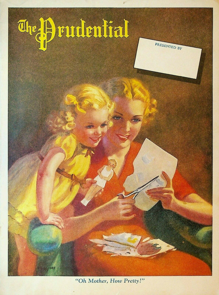 Prudential Magazine 1938 Cutting Paper Dolls Telling Time Clock Sun Dial