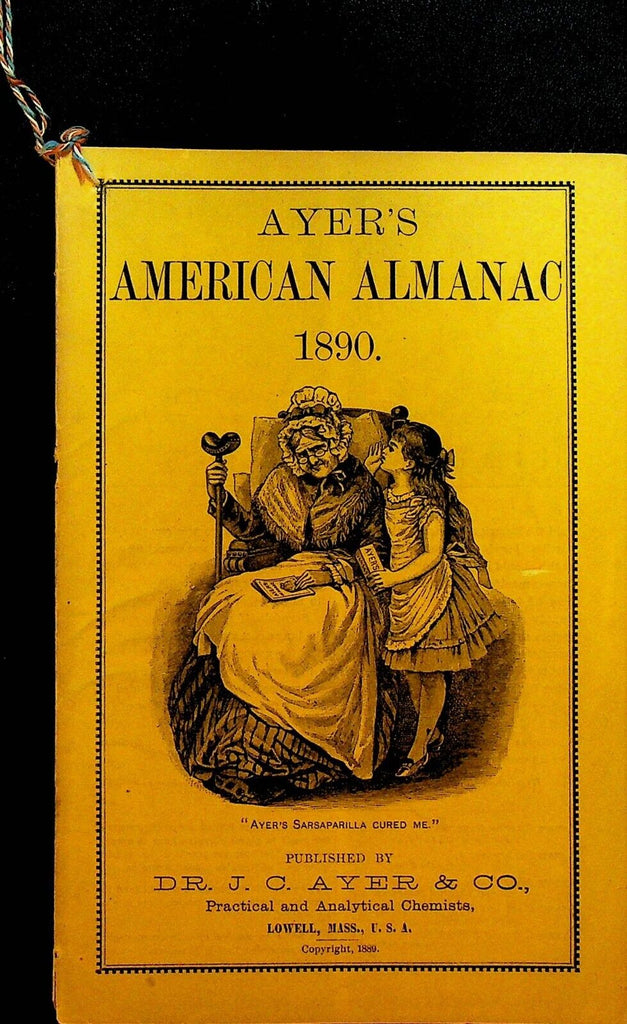 Ayer's American Almanac 1890 JC Ayer & Co Lowell Massachusetts