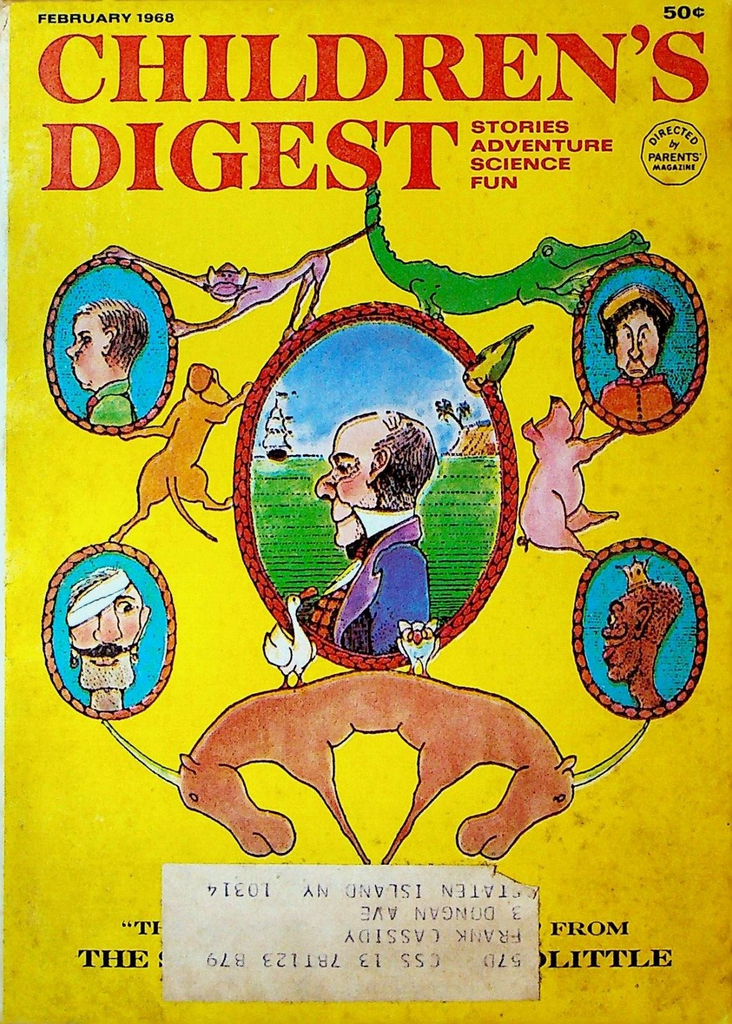 Children's Digest Magazine February 1968 Tintin Davy Crockett Doctor Dolittle