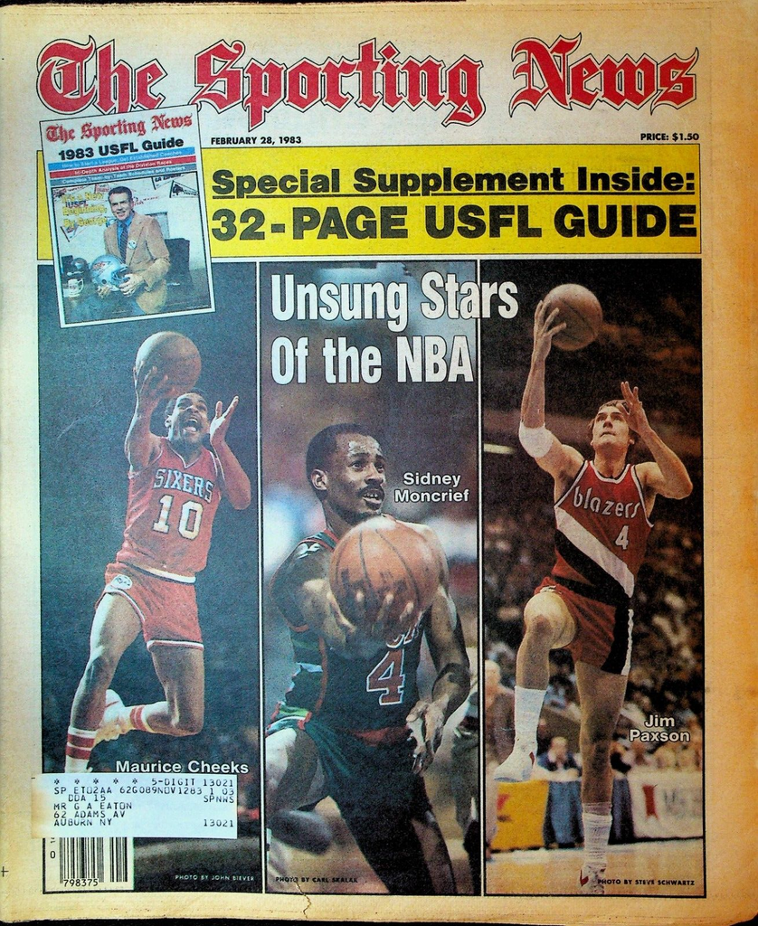 The Sporting News February 28 1983 Sidney Moncrief Jim Paxson Maurice Cheeks