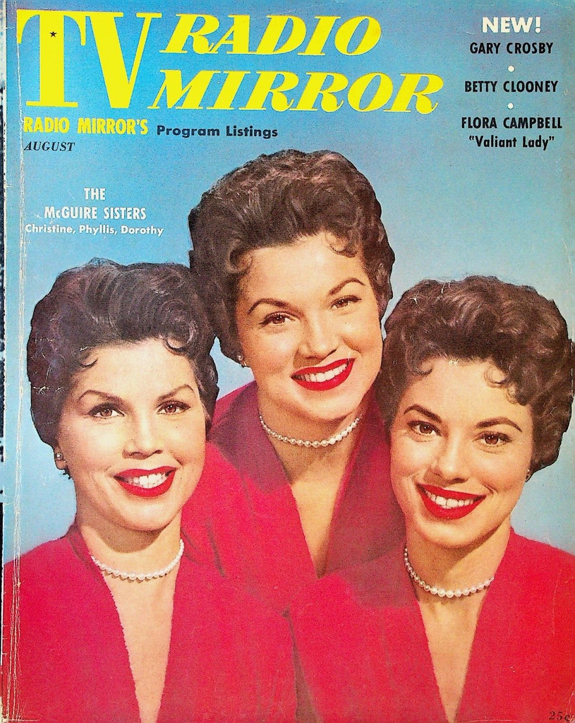 TV Radio Mirror August 1955 McGuire Sisters Gary Crosby Betty Clooney