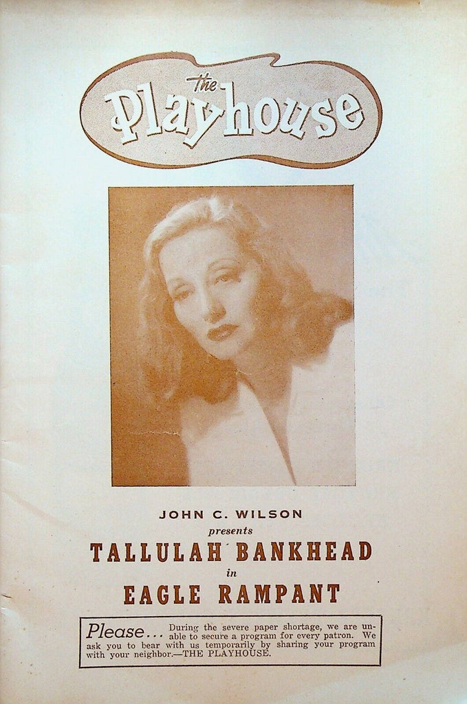 Eagle Rampant Playbill Marlon Brando Tallulah Bankhead November 28 1946