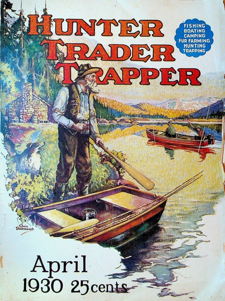 Hunter Trader Trapper April 1930 Edwin Bolenbaugh Harley Davidson Ad