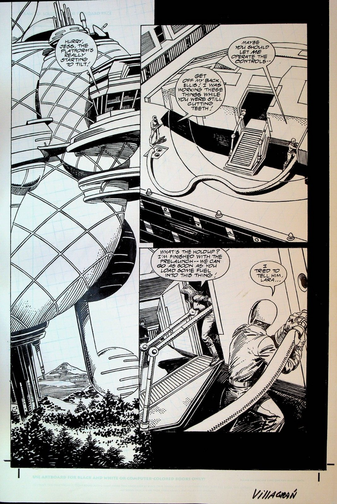 Aliens v Predator War #3 Original Comic Art Page 7 Dark Horse 1995 Jim Hall