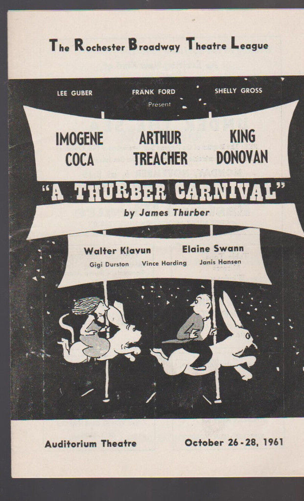 A Thurber Carnival Program 1961 Imogene Coca Arthur Treacher King Donovan