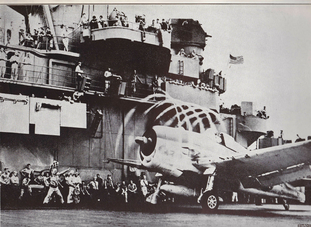 Prop Plane Set To Take Off from US Carrier WWII Dispatch Photo News Service
