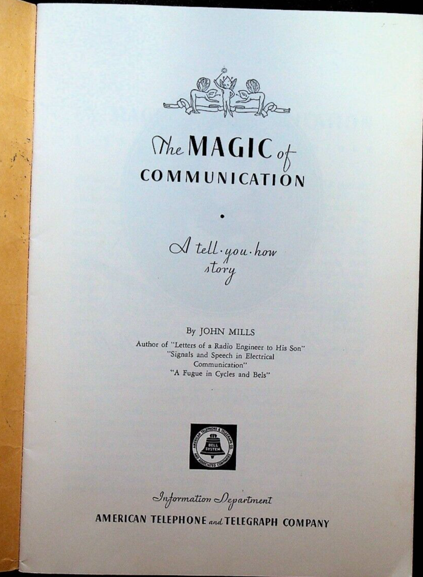 The Magic of Communication by John Mills 1938 AT&T Booklet Telephone ...