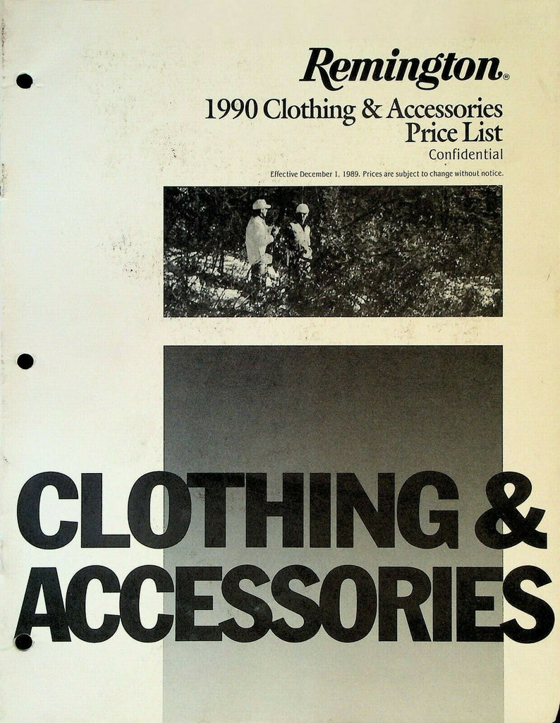 Remington Clothing & Accessories Price List 1990