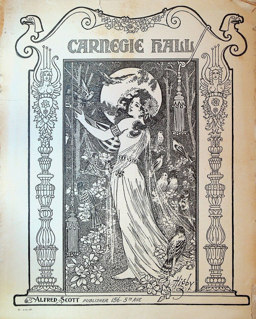 Carnegie Hall Program February 14 1906 Emma Eames Emma Calve Heinrich Gebhard