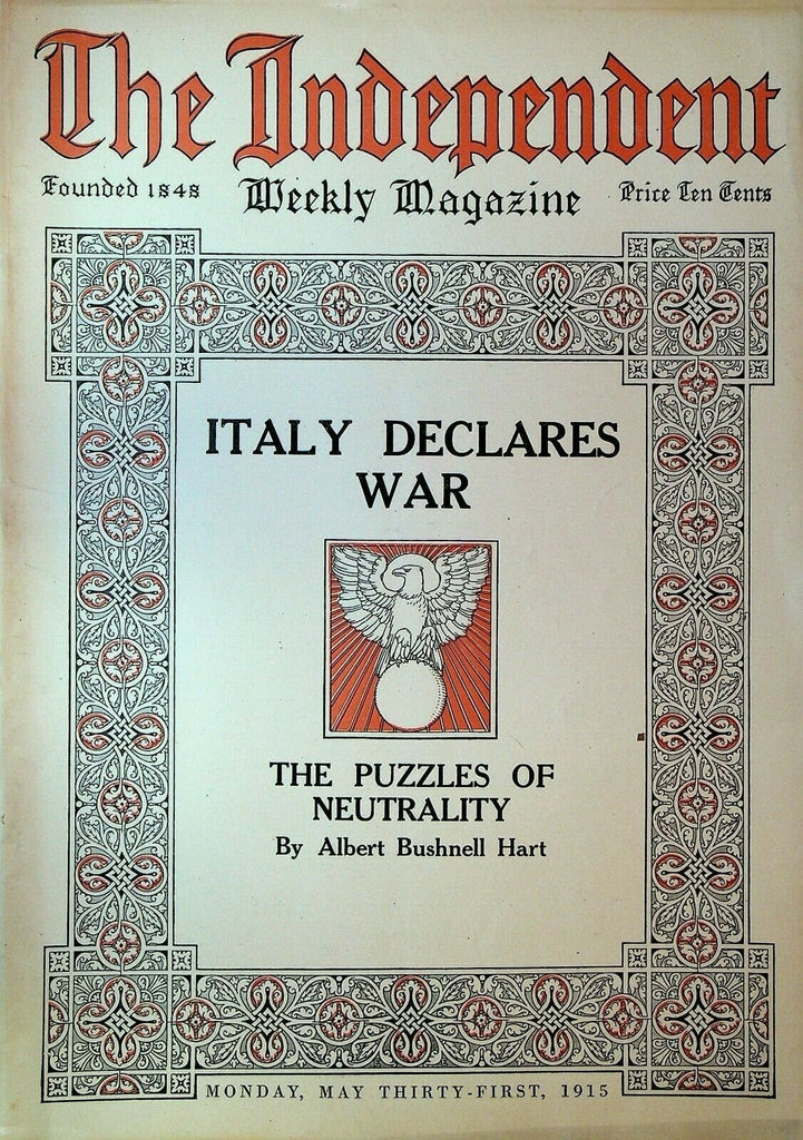 The Independent Magazine May 31 1915 WWI Jitney King Vittorio Emanuele Italy