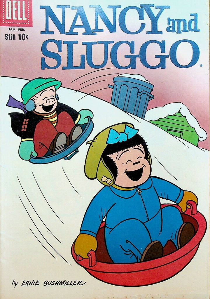 Nancy & Sluggo 174 Dell Comics 1960 Charlie Brown Peanuts Sledding