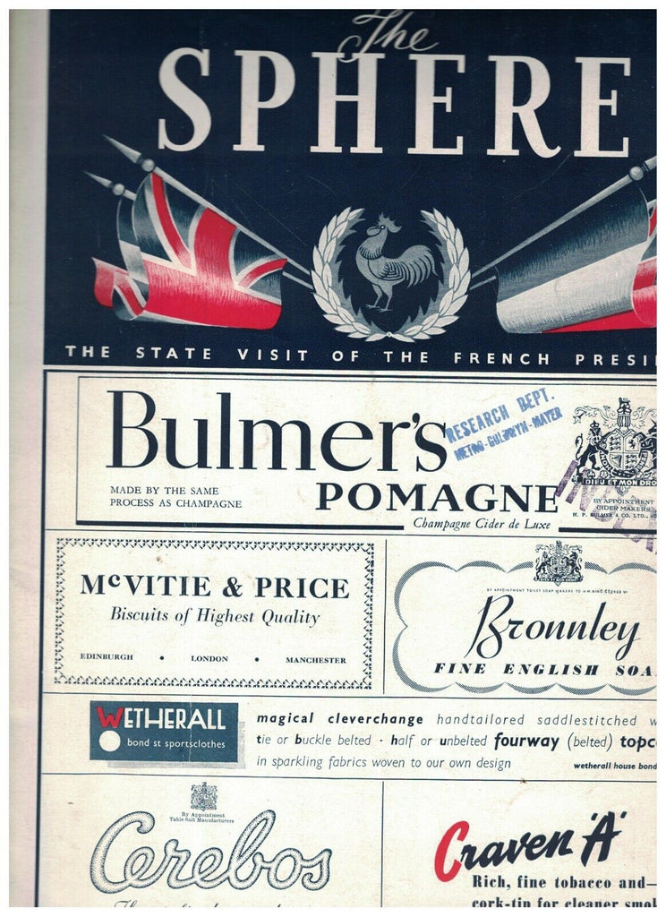 The Sphere March 18 1950 Tudor V Airline Crash Jacob Epstein President Auriol