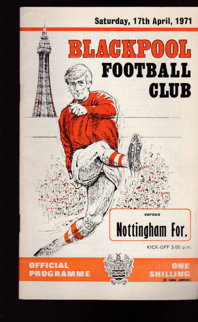 Blackpool Football Club Official Programme v Nottingham Forest April 17 1971