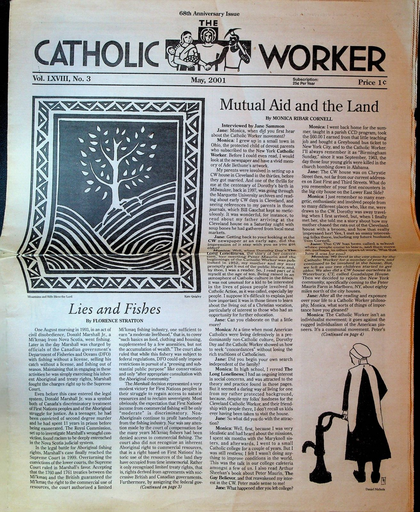 Catholic Worker May 2001 Monica Ribar Cornell Jane Sammon