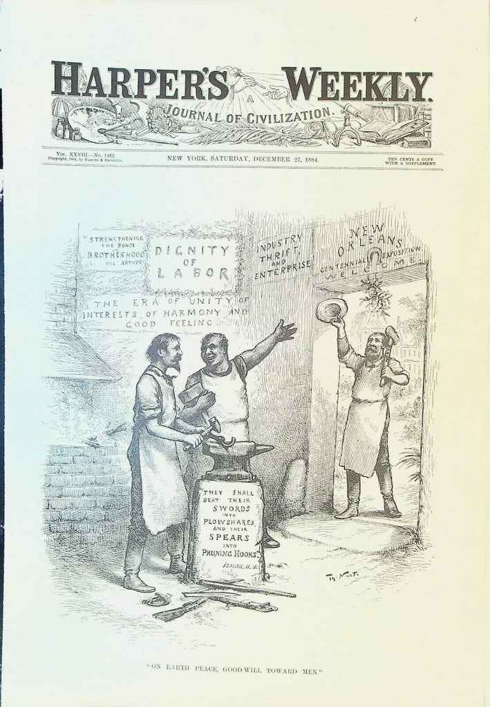 Harper's Weekly December 27 1884 Thomas Nast New Orleans Centennial Exposition