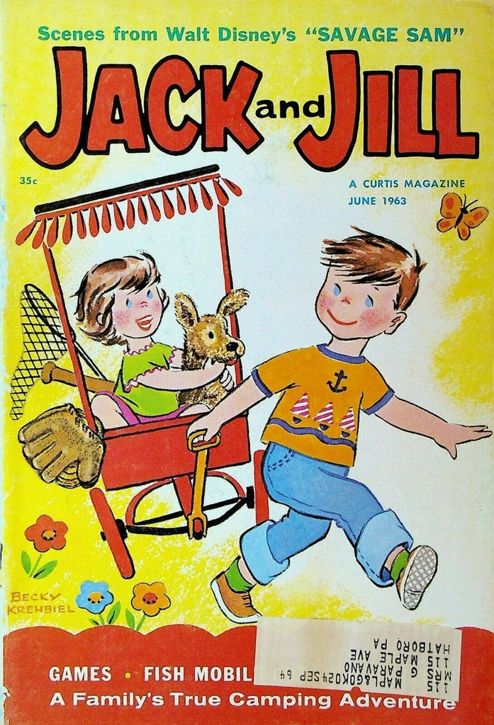 Jack & Jill Magazine June 1963 Walt Disney's Savage Sam Becky Krehbiel