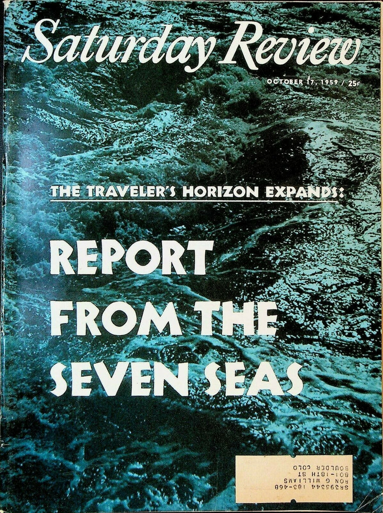 Saturday Review Magazine October 17 1959 Napoleon Louis XIV Seven Seas Travel