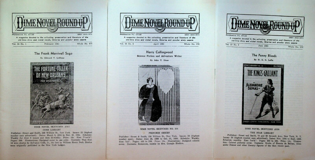Dime Novel Round Up 1986 Lot of 6 Issues Treatment of Blacks Penny Bloods