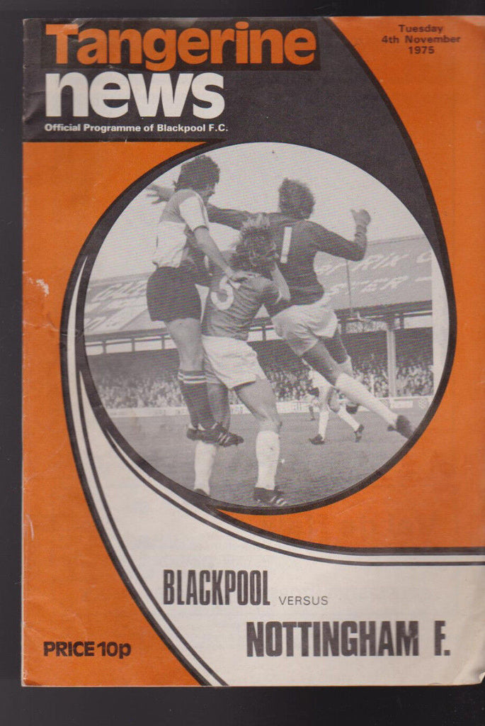 Blackpool FC Tangerine News Match Magazine November 4 1975 Nottingham Forest