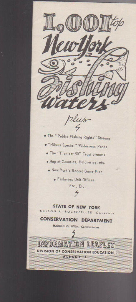 1001 Top New York Fishing Waters Brochure1960s
