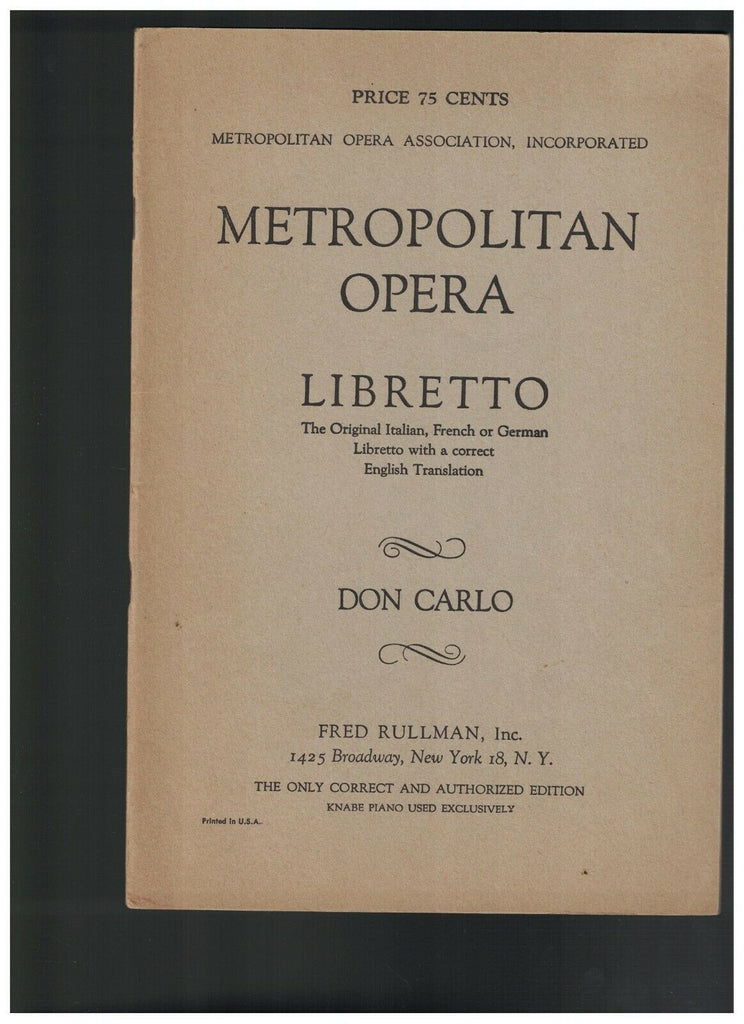 Metropolitan Opera Libretto Lot of 15 Werthers Don Pasquale Wozzeck Don Carlo