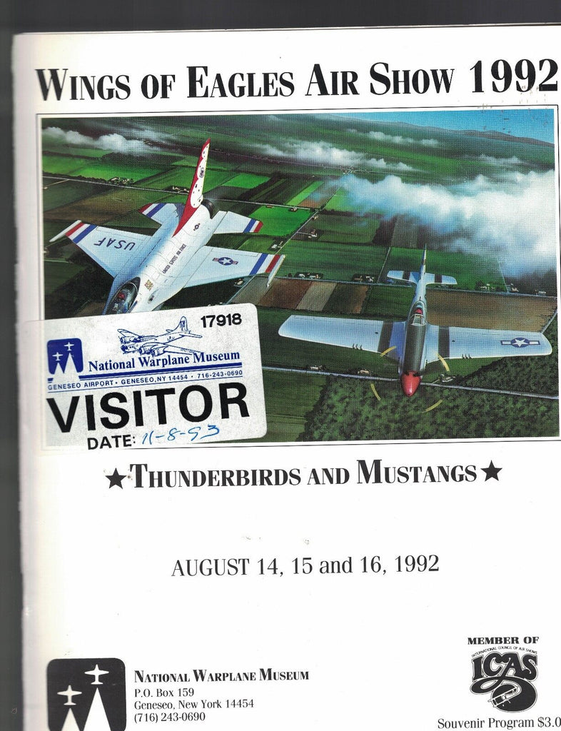 Wings of Eagles Air Show 1992 National Warplane Museum Geneseo NY Program