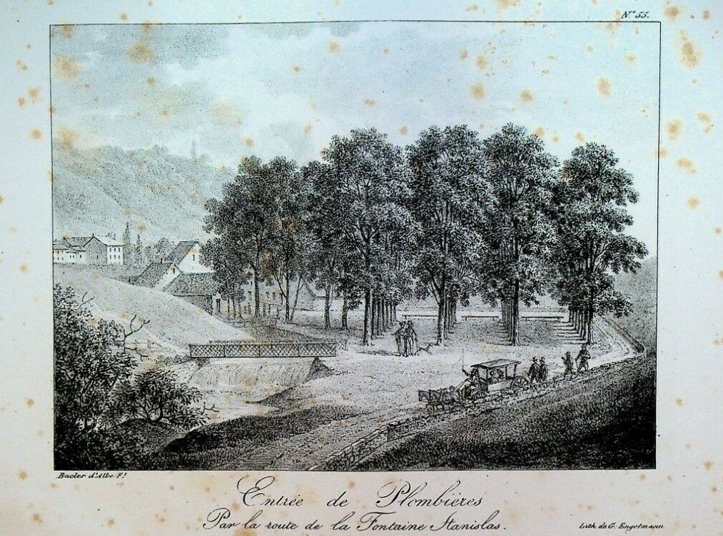 Godefroy Engelmann Lithograph 1820s Entree de Plombieres #55