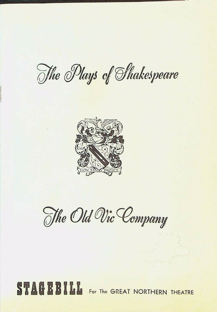 Old Vic Company Plays of Shakespeare Playbill November 16 1958