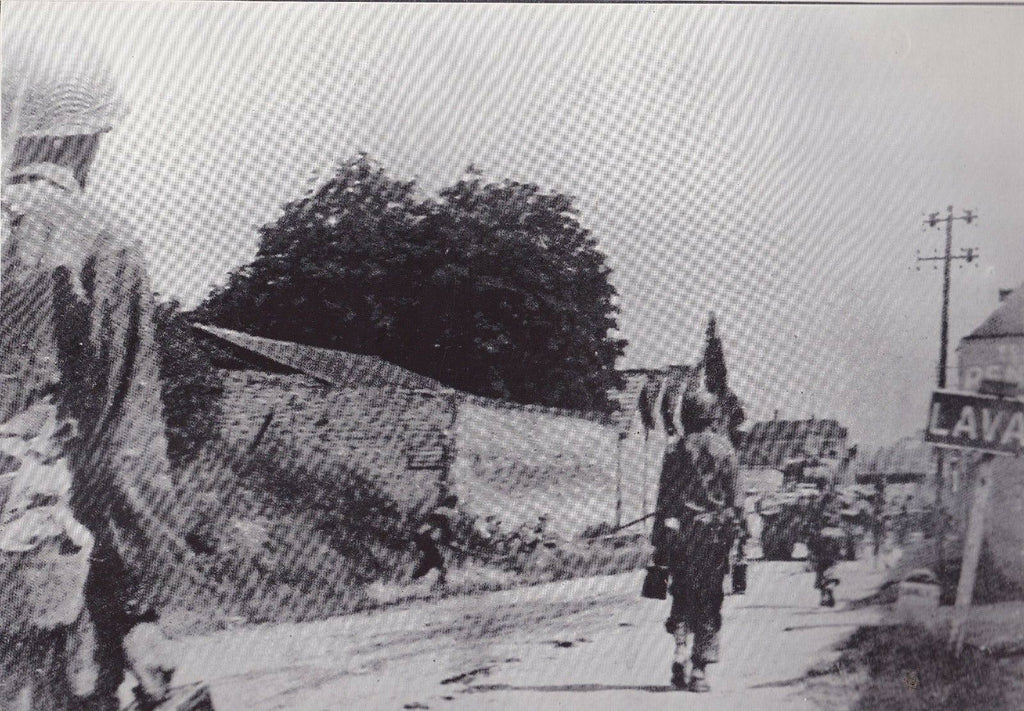 Yanks Follow Tanks Through Laval France WWII Dispatch Photo News Service