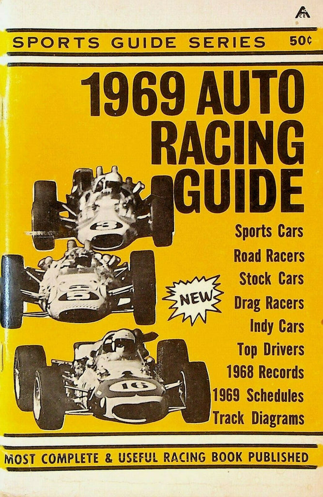 Auto Racing Guide 1969 NASCAR Drag Racing Indy Cars Road Racers Sports Cars