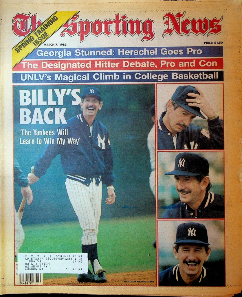 The Sporting News March 7 1983 Billy Martin UNLV Herschel Walker Spring Training