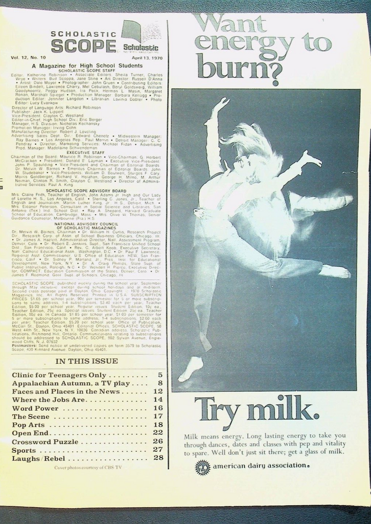 Scholastic Scope April 13 1970 Delaney & Bonnie Ron Santo Appalachian Autumn
